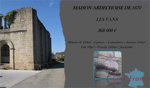 # 41343232 - £322,140 - 5 Bed , Ardeche, Rhone-Alpes, France